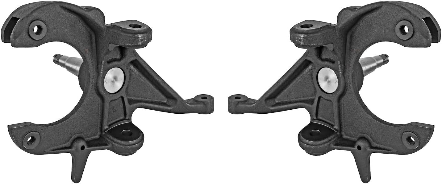 JEGS Drop Spindles | 1 Pair | Fits 1980-1988 GM G-Body Vehicles And 1982-2003 Chevy S-10 | Nodular Cast Iron | 2” Drop From Stock Ride Height