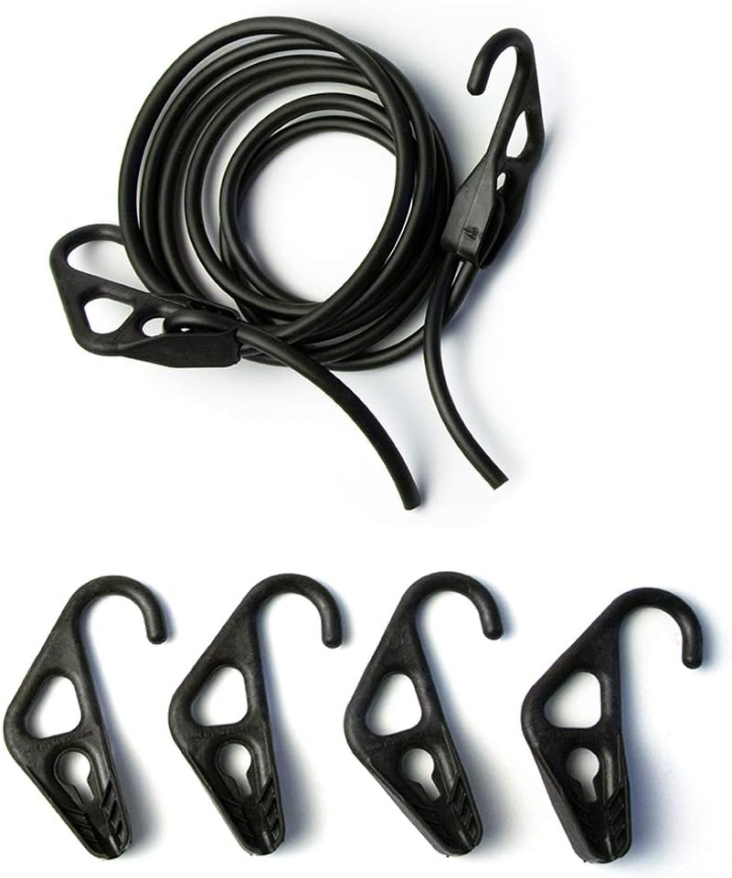 The Better Bungee BBR1014BK Build a Bungee Kit: 1-10' Cord and 6 ADJ Hook Ends, 1/4",BK (Made in USA)