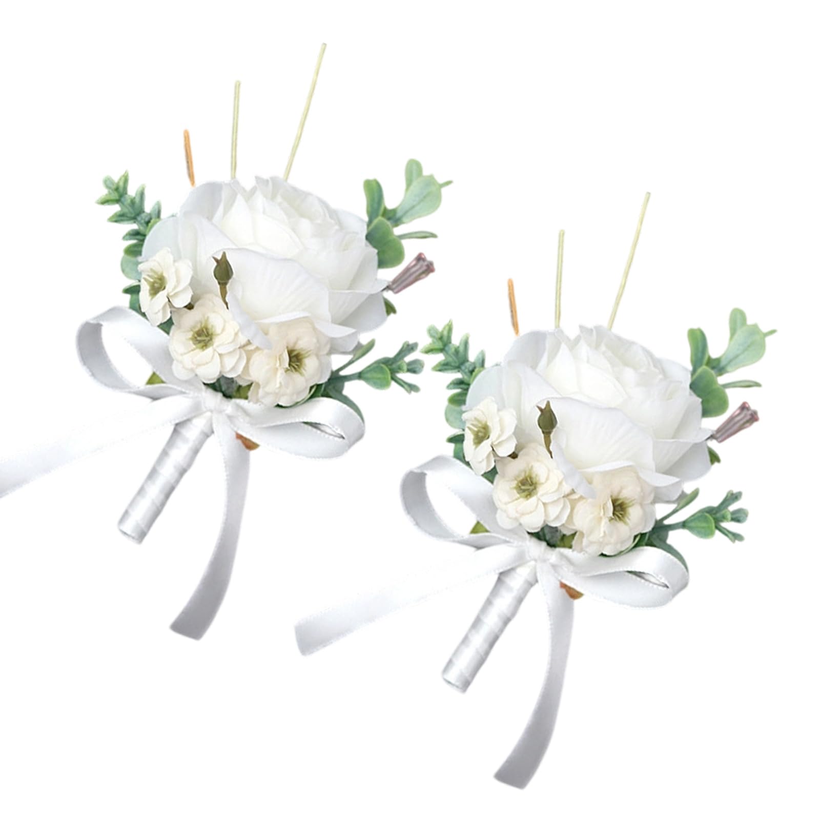 Fleurs à épingler sur le revers pour mariage et boutonnière rose artificielle