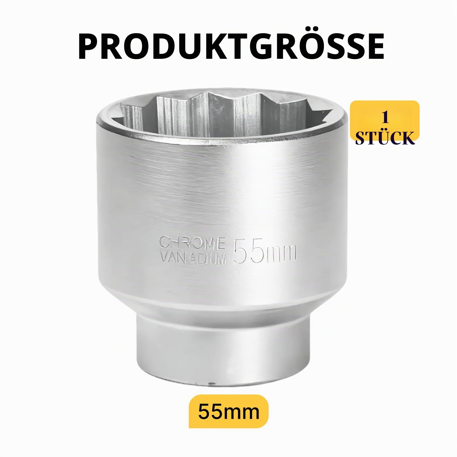 Stecknuss 55 mm, 3/4 Zoll, 12-kant, Stecknuss für Schlüssel 3/4 55 mm für Schlüssel CR-MO (Whtie)