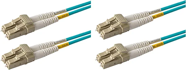 SpeedyFiberTX 2-Pack 2.5 Meter Multimode 10G OM3 50/125 Fiber Optic Patch Cable, Duplex LC to LC, Aqua Riser OFNR Cable Jacket