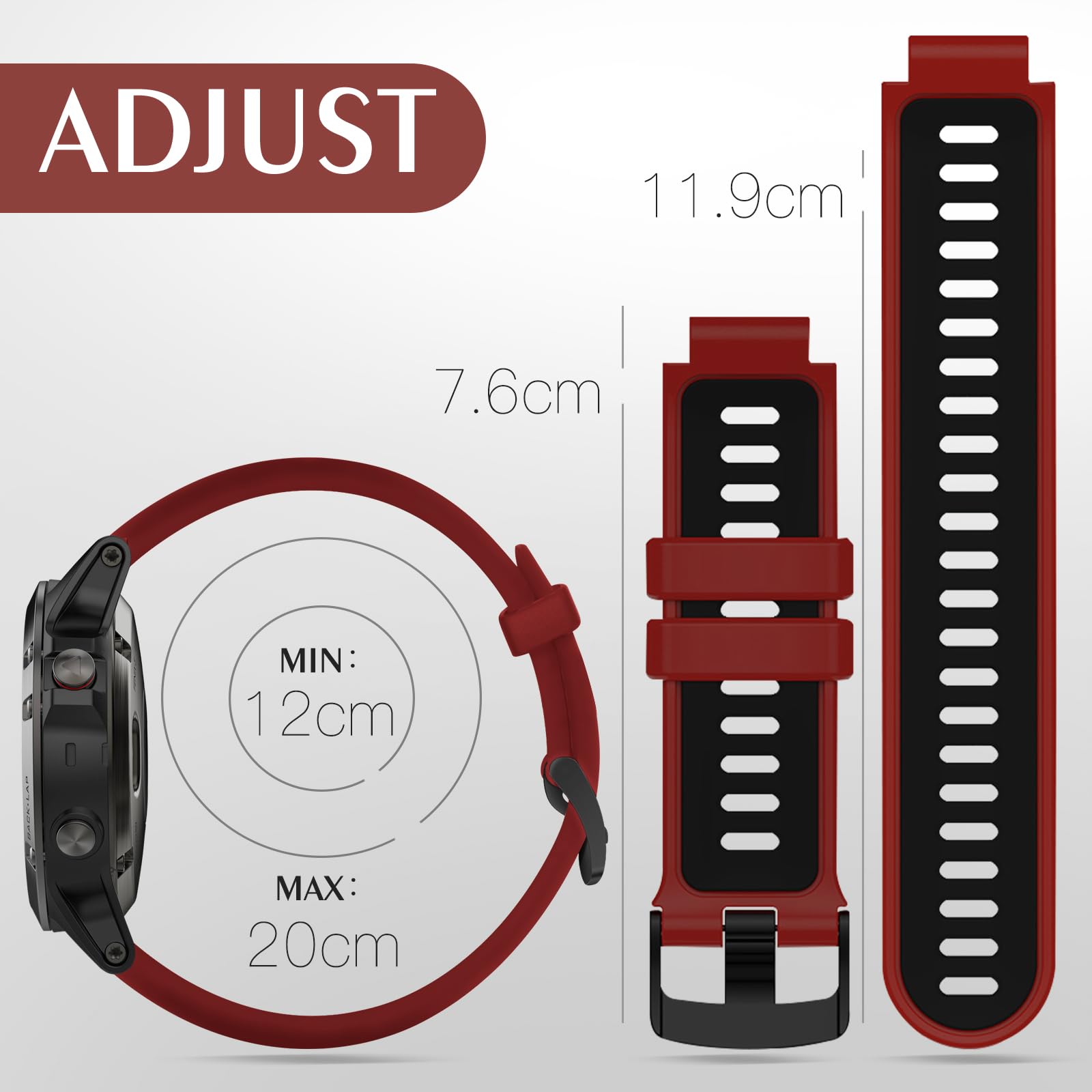 Ersatzarmband Für Garmin Forerunner – Silikonband Kompatibel Mit FR735XT, 630, 620, 235, 230, 220 (22 Mm Breite)