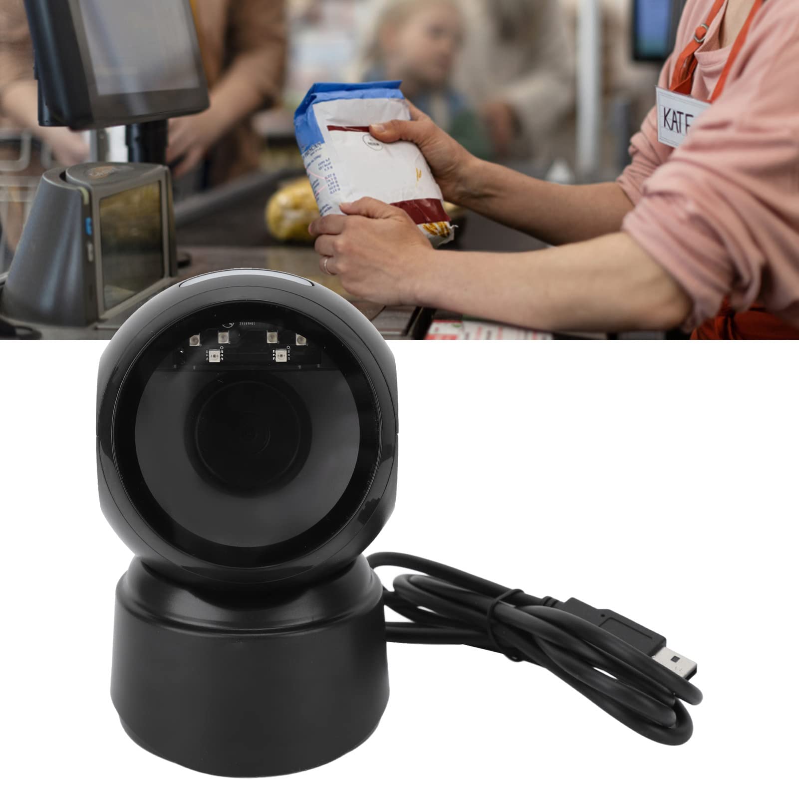 Aramox Desktop Barcode Scanner, 4mil High Accuracy