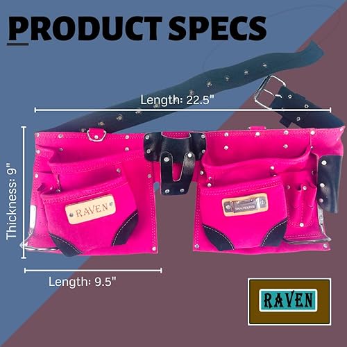Miniatura 5 de Raven Bolsas de herramientas  Rosa, azul, beige, negro  Cinturón de nailon + cinturón de cuero  Bolsa individual + bolsa doble