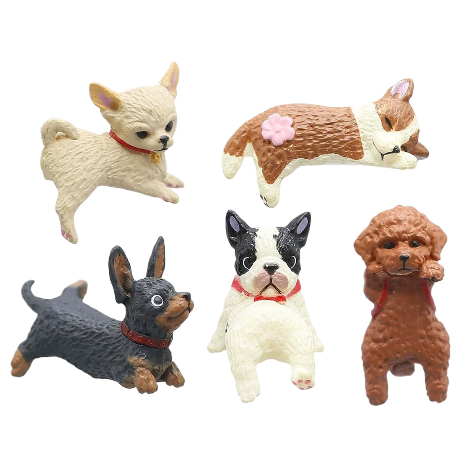 Figurines de mini chiens pour voiture et moniteur : vos compagnons de voyage