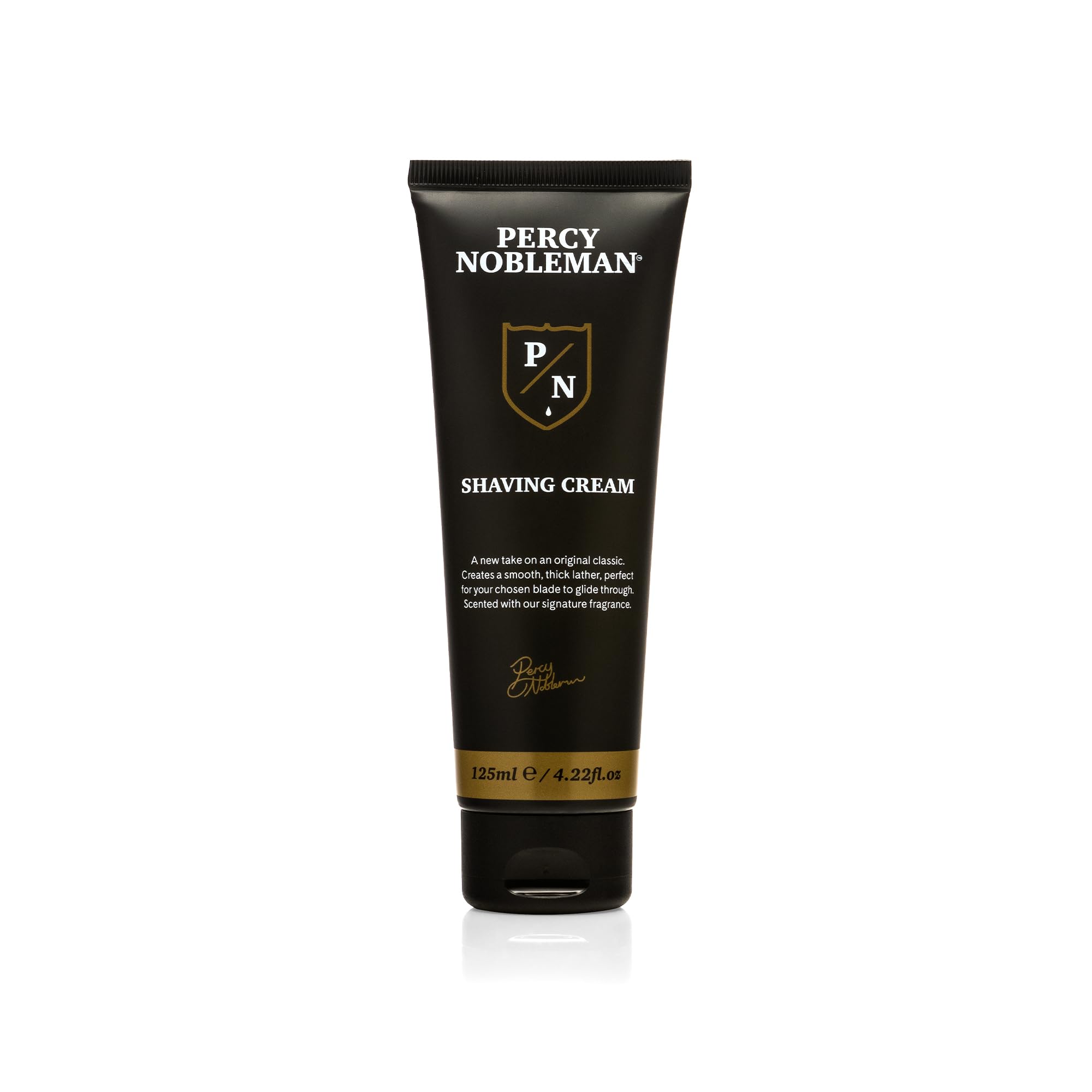 Shaving Cream: A Premium Shave Cream, with a Luxurious Thick Lather for Smooth Glide, Signature Scented with Amber, Tobacco, Musk, Vanilla, Vegan & Cruelty-Free, Made in England, 125ml