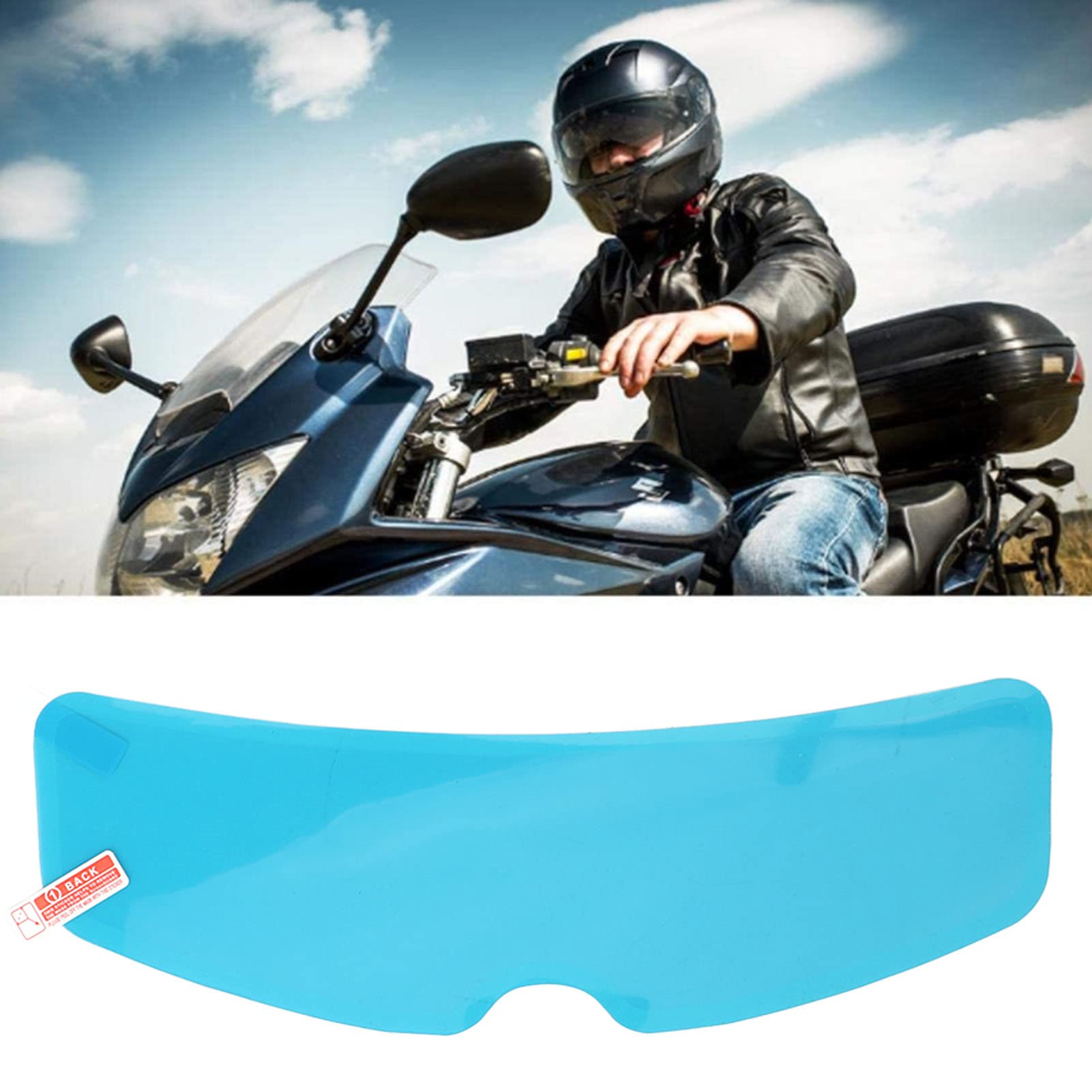 Kask Film Przeciwdeszczowy, 24,5 Cm Kask Motocyklowy Folia Przeciwdeszczowa Wodoodporny Przeciwmgielny Kask Visor Uniwersalny do Jazdy na Rowerze