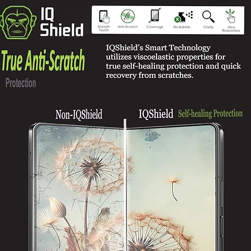 Miniatura 5 de IQShield Paquete de 2 protectores de pantalla para Samsung Galaxy Z Fold 5: película de TPU transparente, instalación sin burbujas, resistente a los