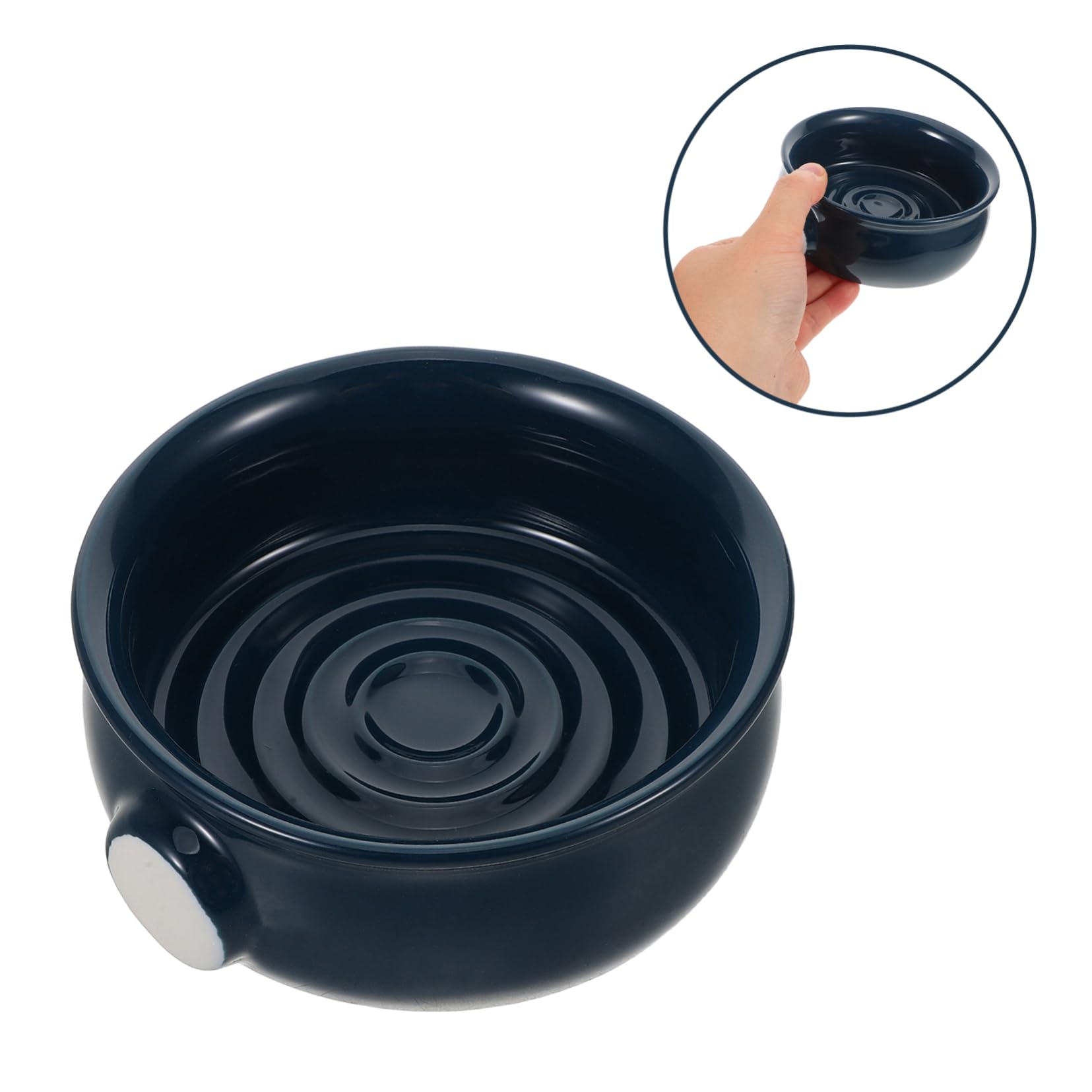 Beaupretty Ciotola da Barba in Materiale Ceramico Testurizzato a Spirale per Rasatura Bagnata e Viaggio