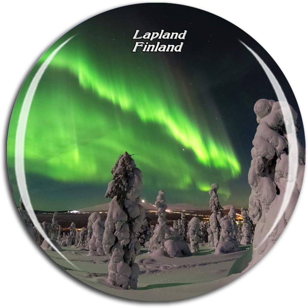 Weekino Finland Aurora Lapland Fridge Magnet 3D Crystal Glass Tourist City Travel Souvenir Collection Gift Strong Refrigerator Sticker