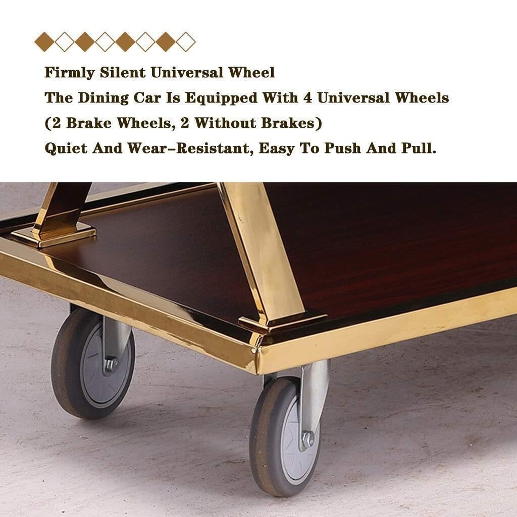 Carrello da Cucina in Acciaio Inox a 3 Ripiani con Ruote bloccabili, Carrello di Servizio in Metallo per casa, Salone di Bellezza, Catering e Soggiorno