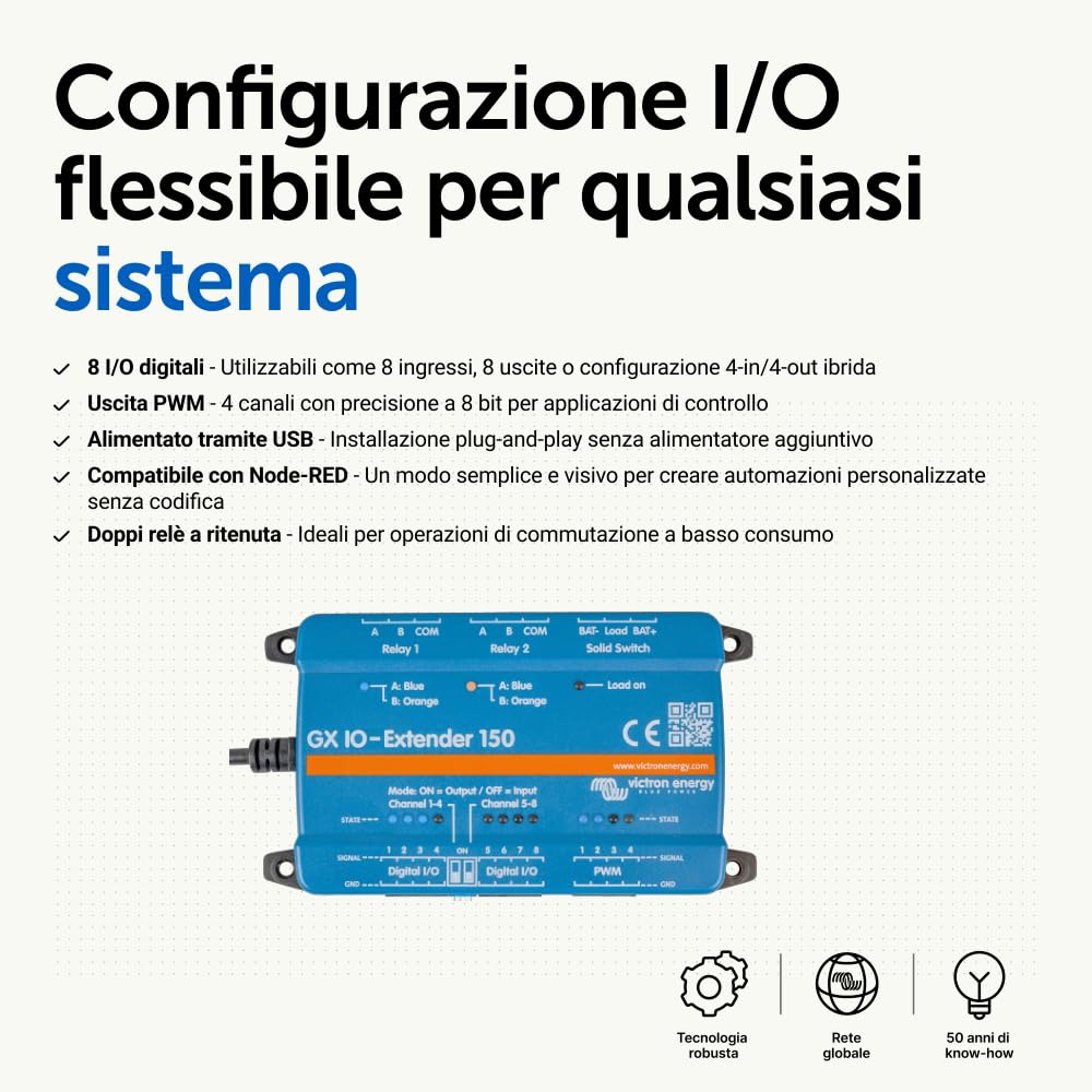 Victron Energy Estensore IO GX 150 - Modulo di Espansione Controllo e Monitoraggio USB - Plug and Play