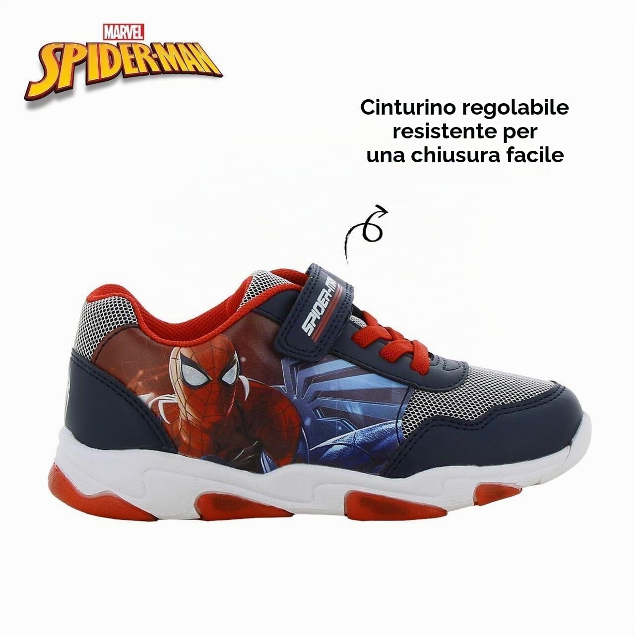 Leomil Spiderman Scarpe Bambino con Luci Sneakers 25, Blu | Scarpe da ginnastica per bambini, con Spiderman, Perfette per la scuola e il tempo libero, Marvel, Regalo di compleanno