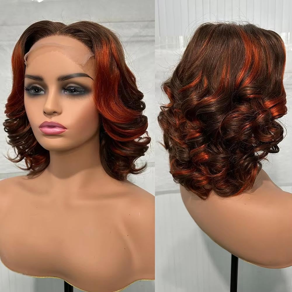 Accessori Parrucche Capelli Della Malesia 250 Densità 27 Ombre Evidenzia Onda Rimbalzante Wear And Go 5x5 Parrucche Ricce Bob Per Capelli Umani Senza Colla(2)