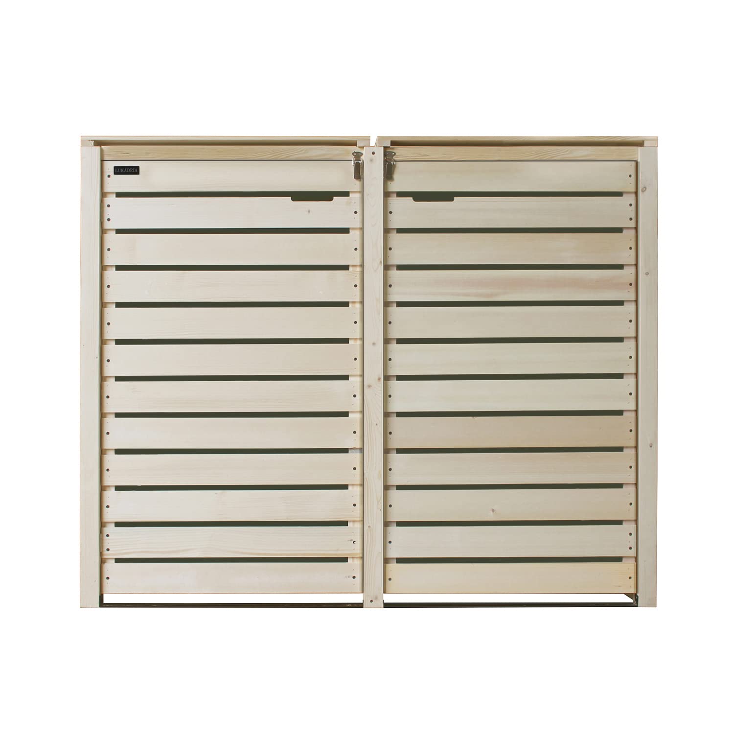 Mülltonnenbox Mülltonnenverkleidung 2 Tonnen Holz naturbelassen 240L Rückwand vormontiert Müllcontainer Mülltonne Mod.H