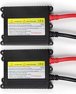2 Pack Car Ballast, 12V 35W Slim DC Quick Start Xenon Headlight Ballast, Universal Replacement for Xenon Light H1 H3 H7 H8 9005 9006 Stabilizer (Black)