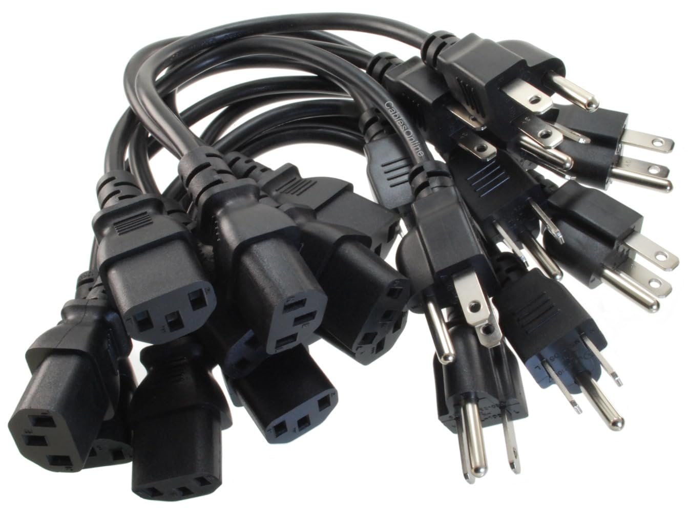 CablesOnline Cavo di alimentazione corto a 3 conduttori da 12 piedi da 18 AWG NEMA 5-15P a IEC-60320-C13 Cavo, PC-111-12