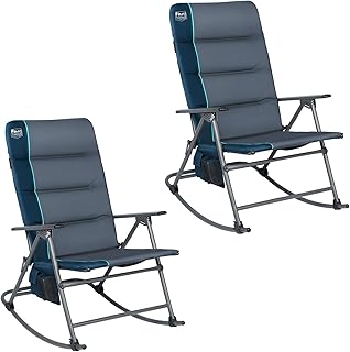 TIMBER RIDGE Oversized Folding Rocking Camping Chair, Padded Outdoor Rocker with High Back, Portable