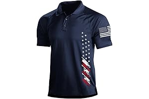 Mens Patriotic Short Sleeve Polo Graphic Raglan Golf Shirts