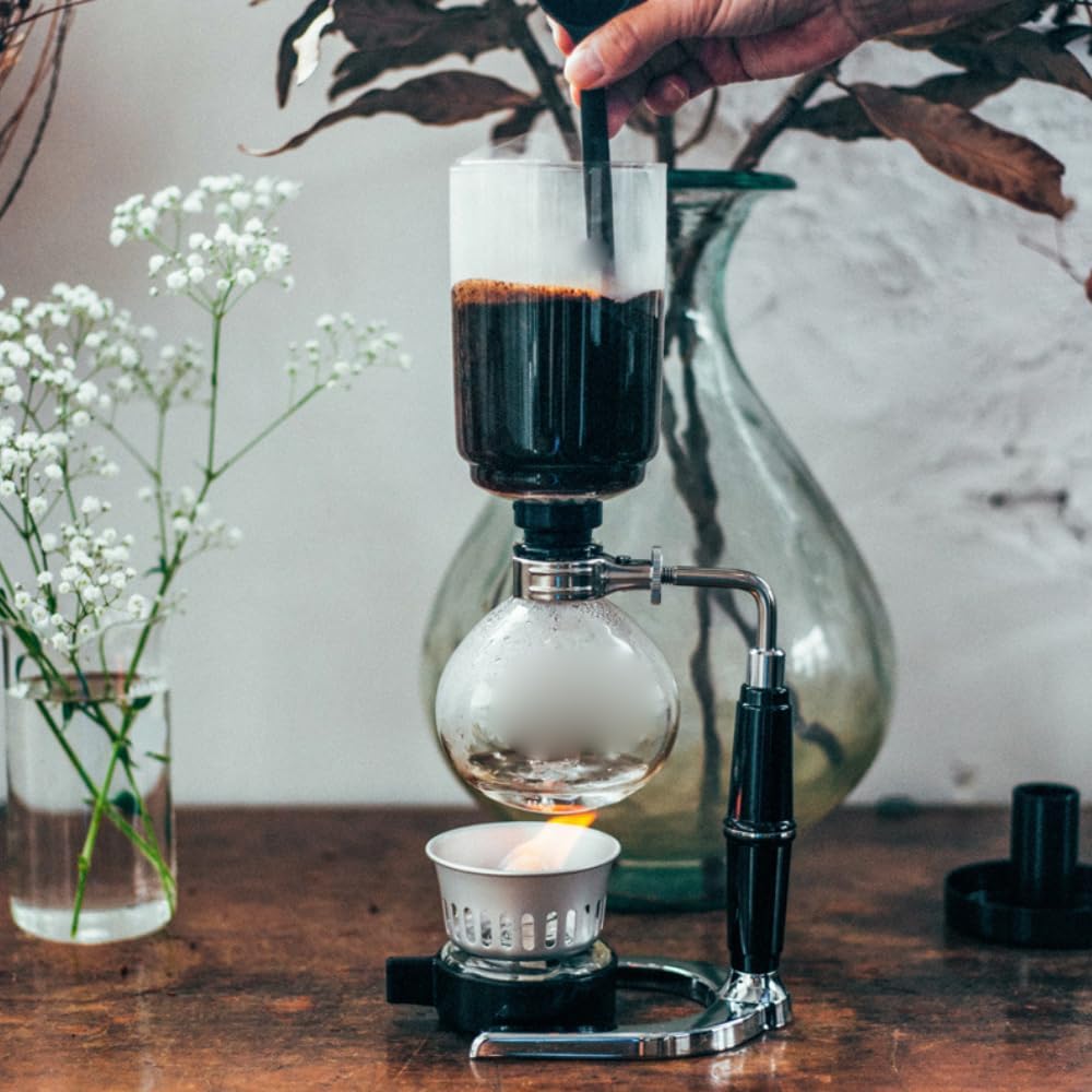 Amazon | 3杯用 コーヒーサイフォン ブラック 9.5奥行き x 16幅 x 33.3