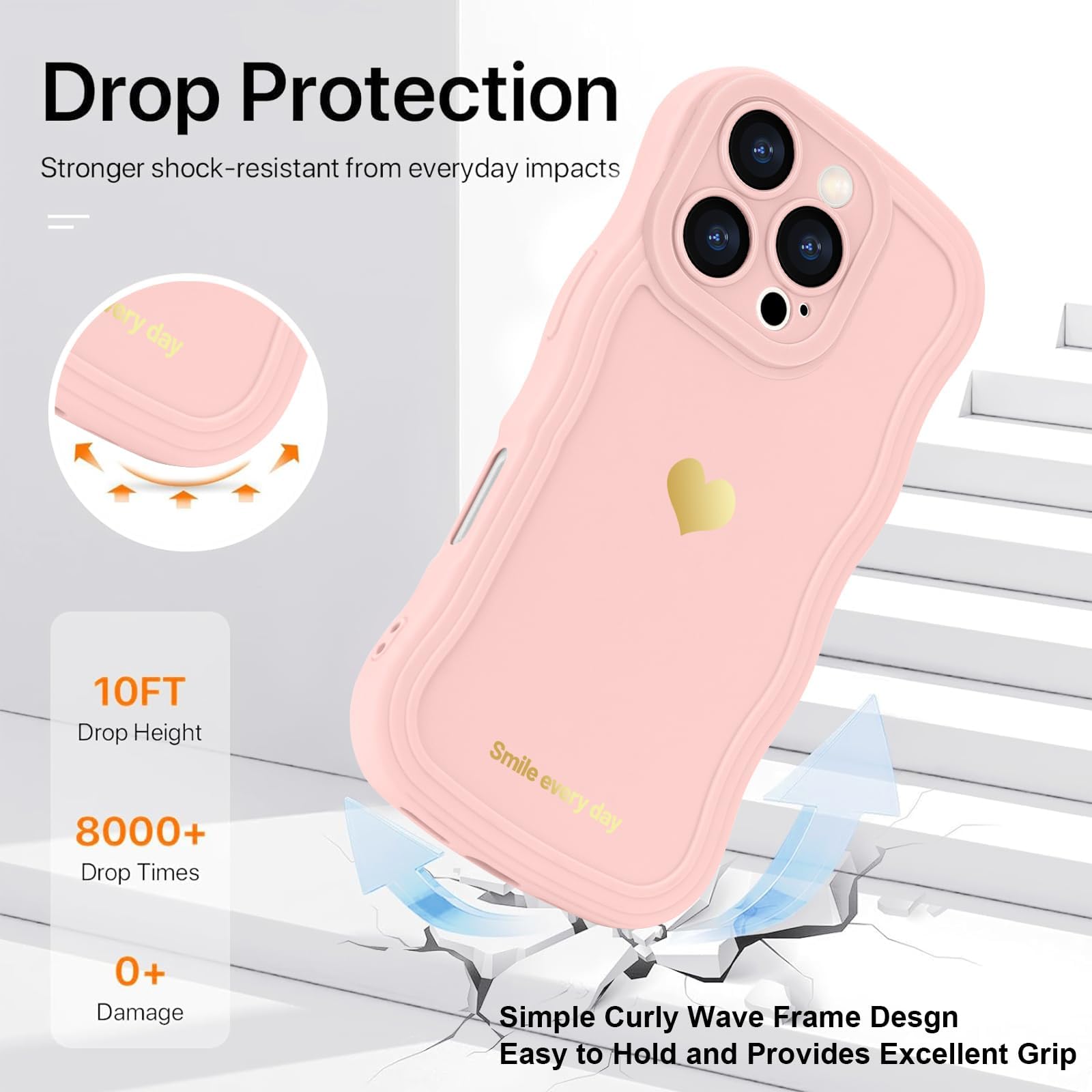 Amazon.com: LAPOPNUT for iPhone 16 Pro Max Case Cute Heart Simple