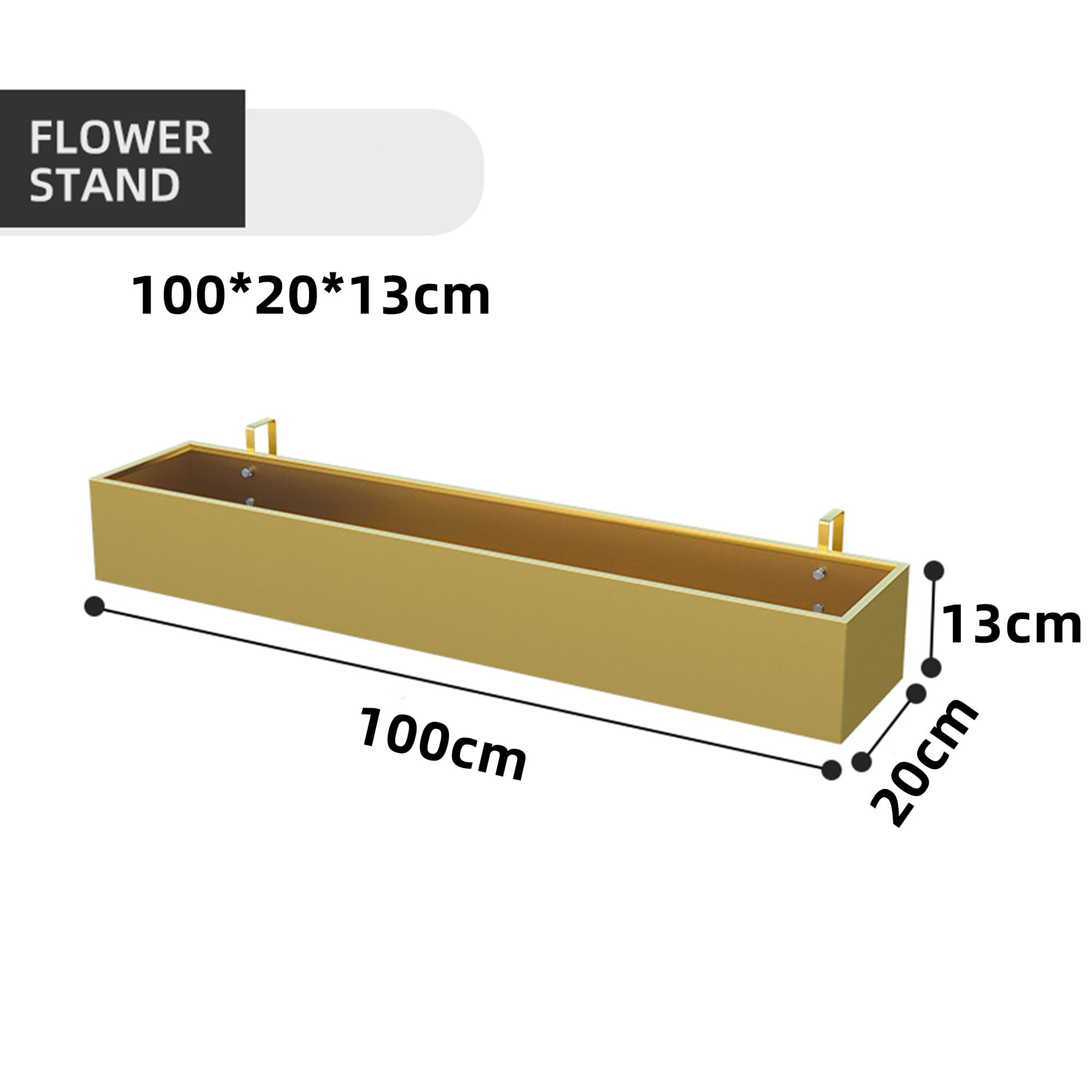 Lar Fioriera Recular in Metallo per Balcone - Vaso da fiori sospeso per binario terrazzo - d h100x20x13cm - t per giardinaggio all'aperto