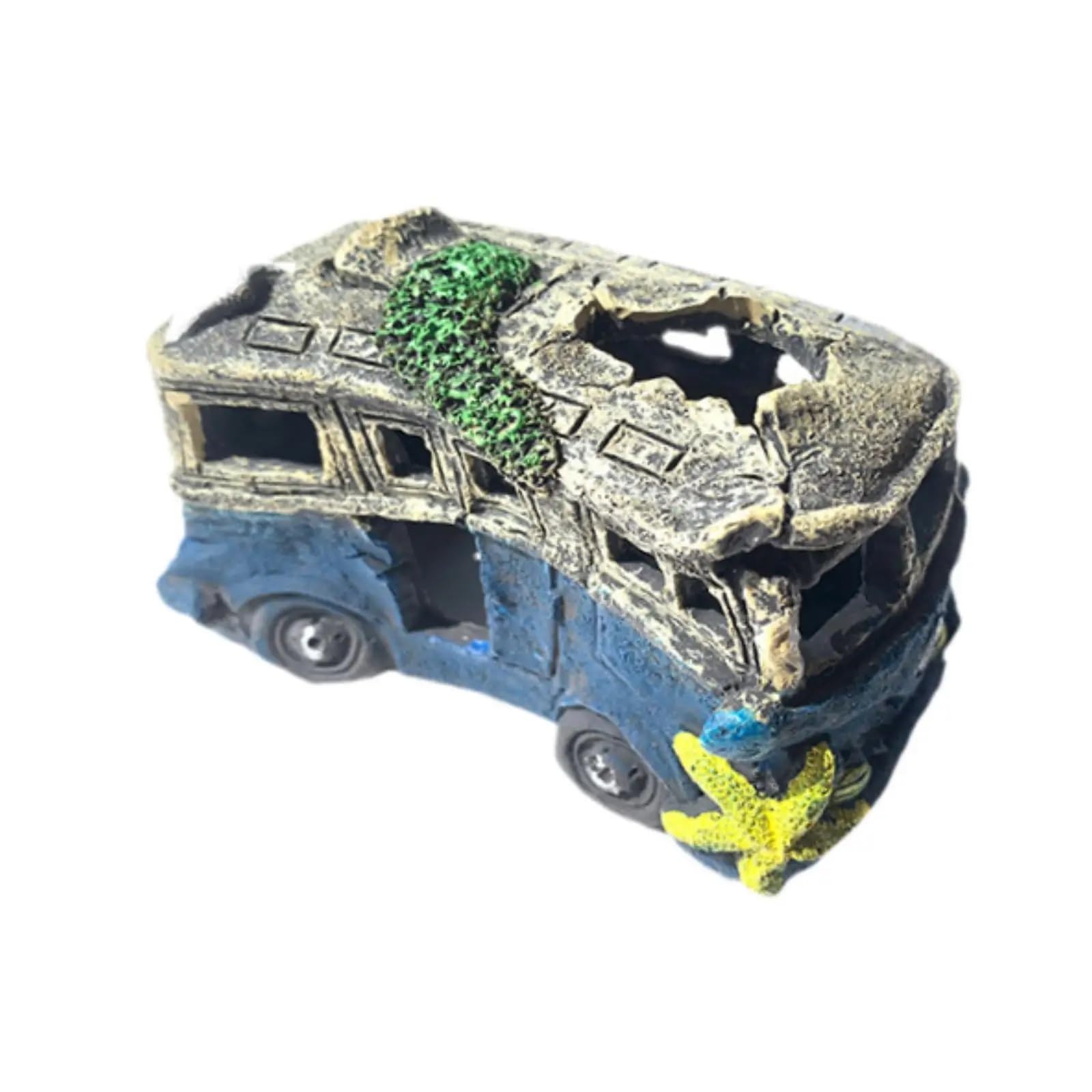 AYWTIUN aquarium ornaments Resin Auto Wreck Aquarium Decoration Prawn Cave for Rest Play Salt and Fresh Water Small Fish Aquatic Pets to Breed