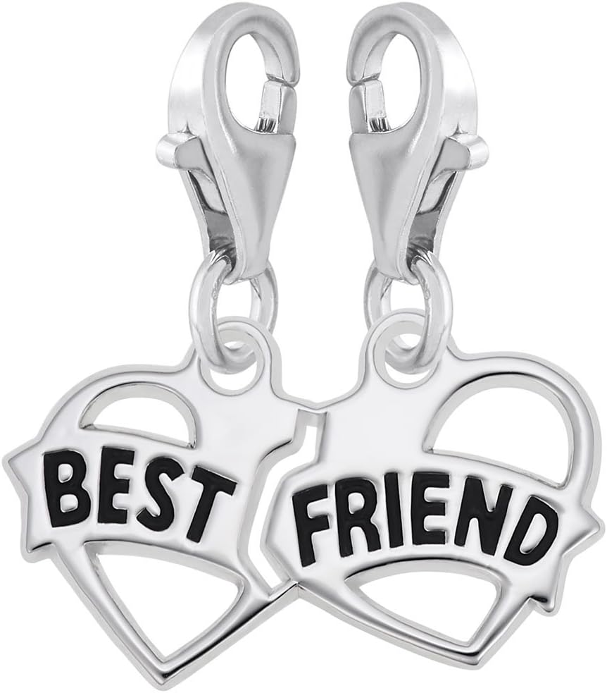 Best Friends Charm with Lobster Claw Clasp, Charms for Bracelets and Necklaces