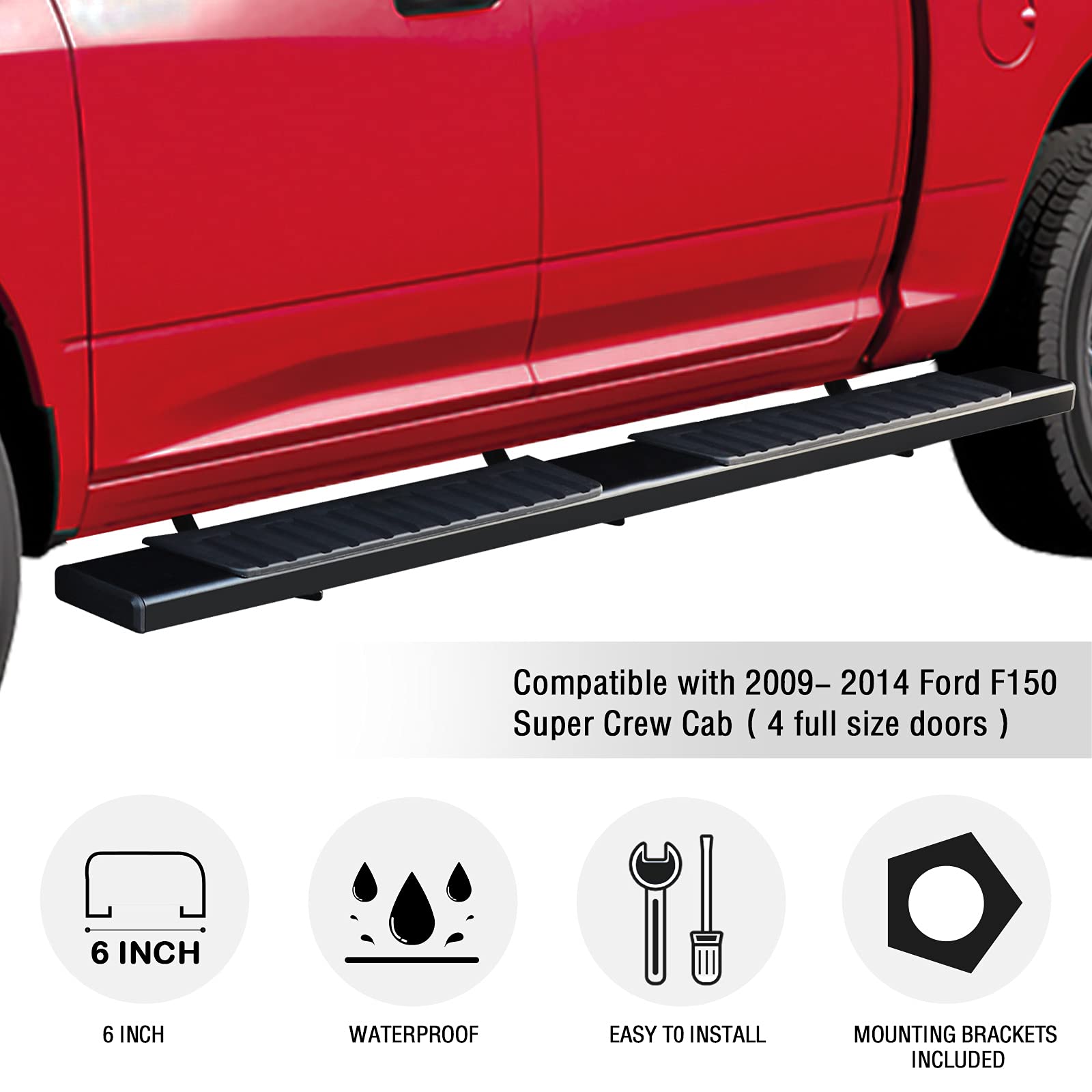 送料無料 激安 お買い得 キ゛フト Nerf Bar Raptor 16030045 OEスタイル曲線楕円形のステップチューブフィット04