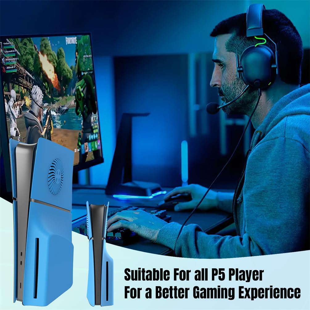 Pannello di ricambio per console Sony PS5 Slim, versione ottica, blu, materiale ABS