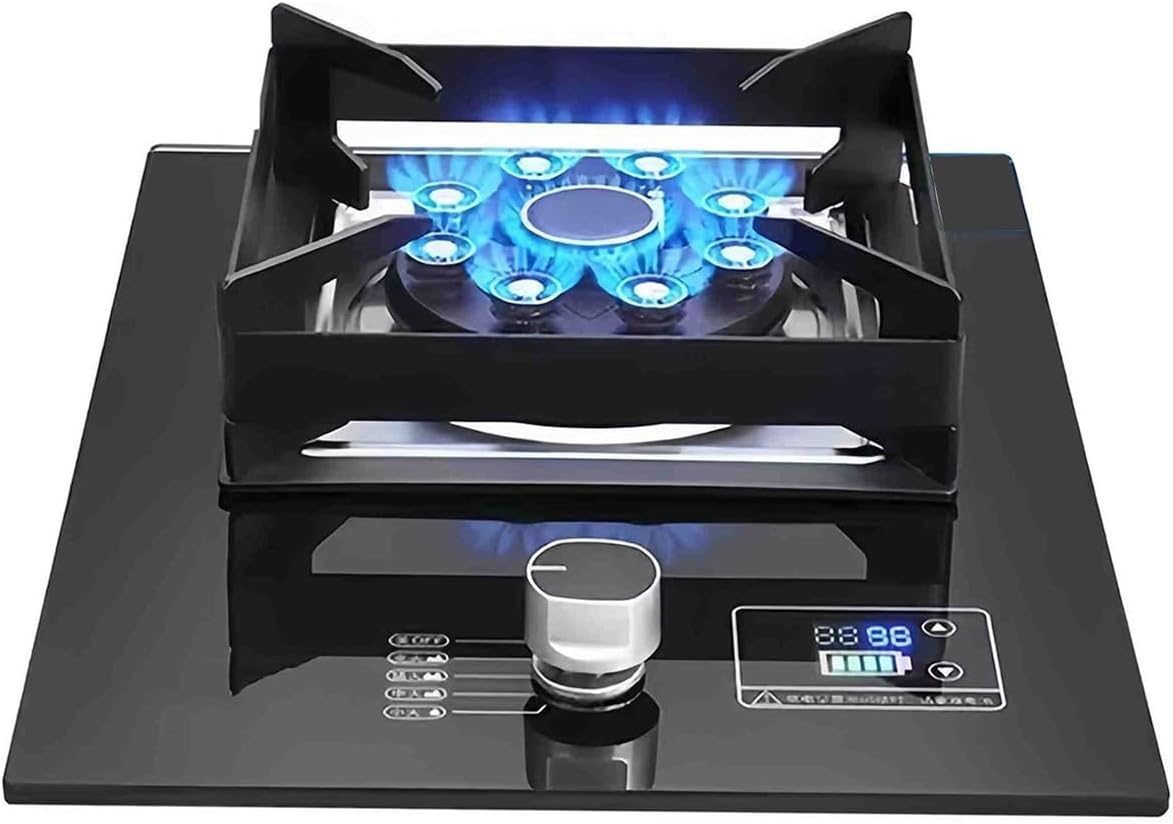 Single Burner Gas Cooktop,5.2kW 9-cavity Efficient Wok,with Instant Ignition and Safety Shut-Off,90-minute Timer Design for Indoor Outdoor Use(NG)
