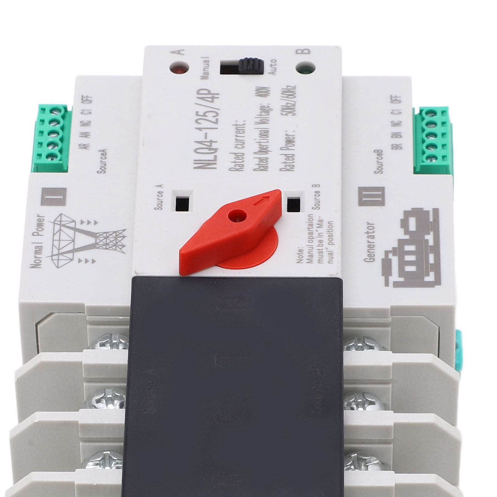 Interruttore di Trasferimento Automatico a Doppia Potenza 4p Interruttore di Trasferimento a Doppia Potenza Resistente All'alta Temperatura AC400V (63a)