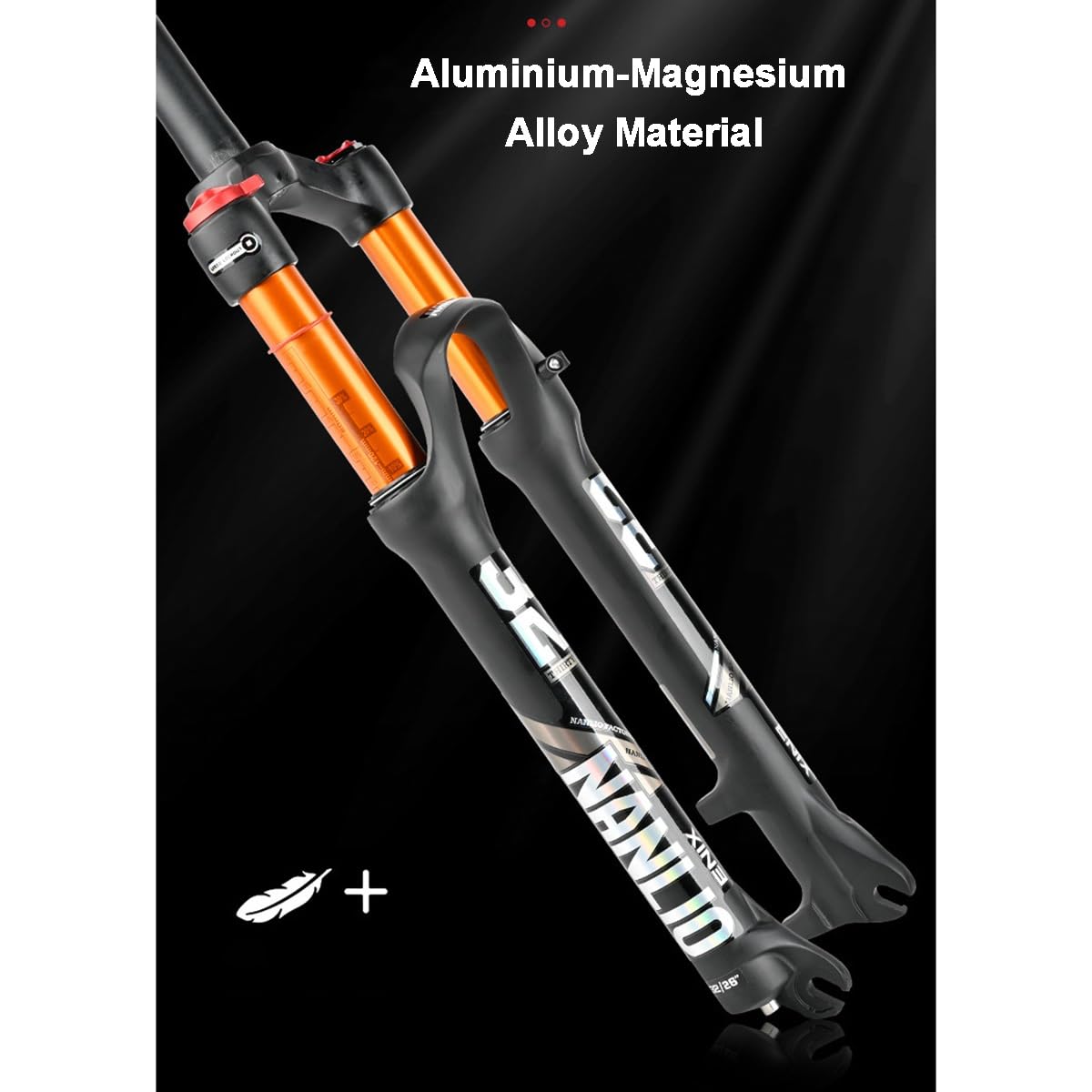 Horquilla Delantera para Bicicleta de montaña con Bloqueo de Aire, Recta, 1-1/8", Horquillas de suspensión para Bicicleta de montaña, tamaños comunes: 26", 27.5" y 29", Cierre ráp