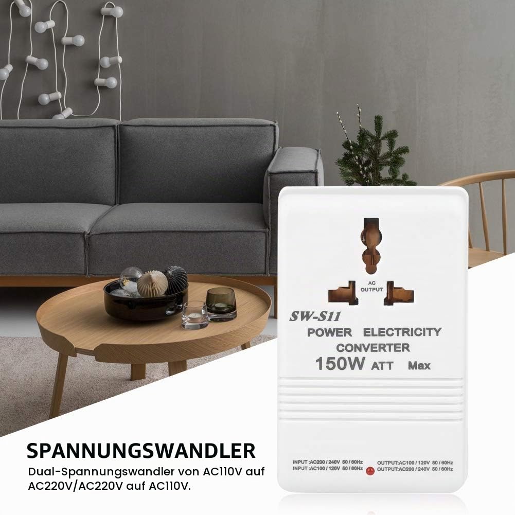 Reiseadapter Weltweit, Steckdosenadapter Spannungswandler 110V auf 220V, Reise Gadgets Anwendbare elektrische Geräte weniger als 75W, Reisestecker for USA Japan Thailand Mexiko China