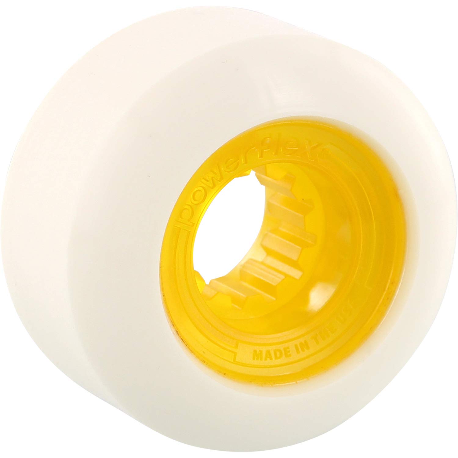 Powerflex Skateboards Rock Candy White/Clear Yellow Skateboard Wheels - 58mm 84b (Set of 4)
