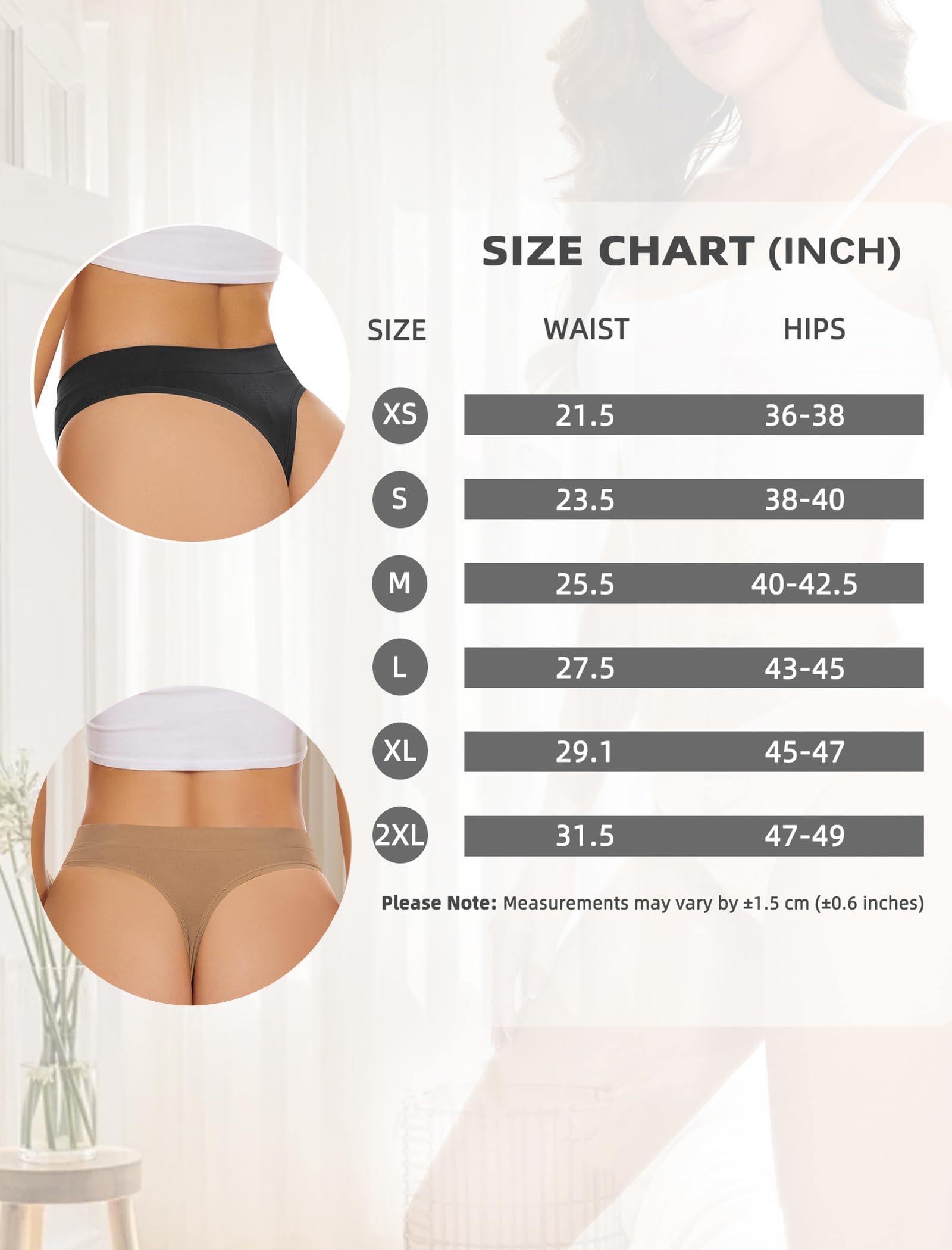 Voenxe Stringi Majtki Damskie Bezszwowe z Wysokim Stanem,5 Wielopak XS-XXL | Seamless Underwear Women Thong Panties,OddychająCe Bezszwowa Stringowe Tanga,Sportowe MięKka High Waist Bielizna Kobiet 5Pack