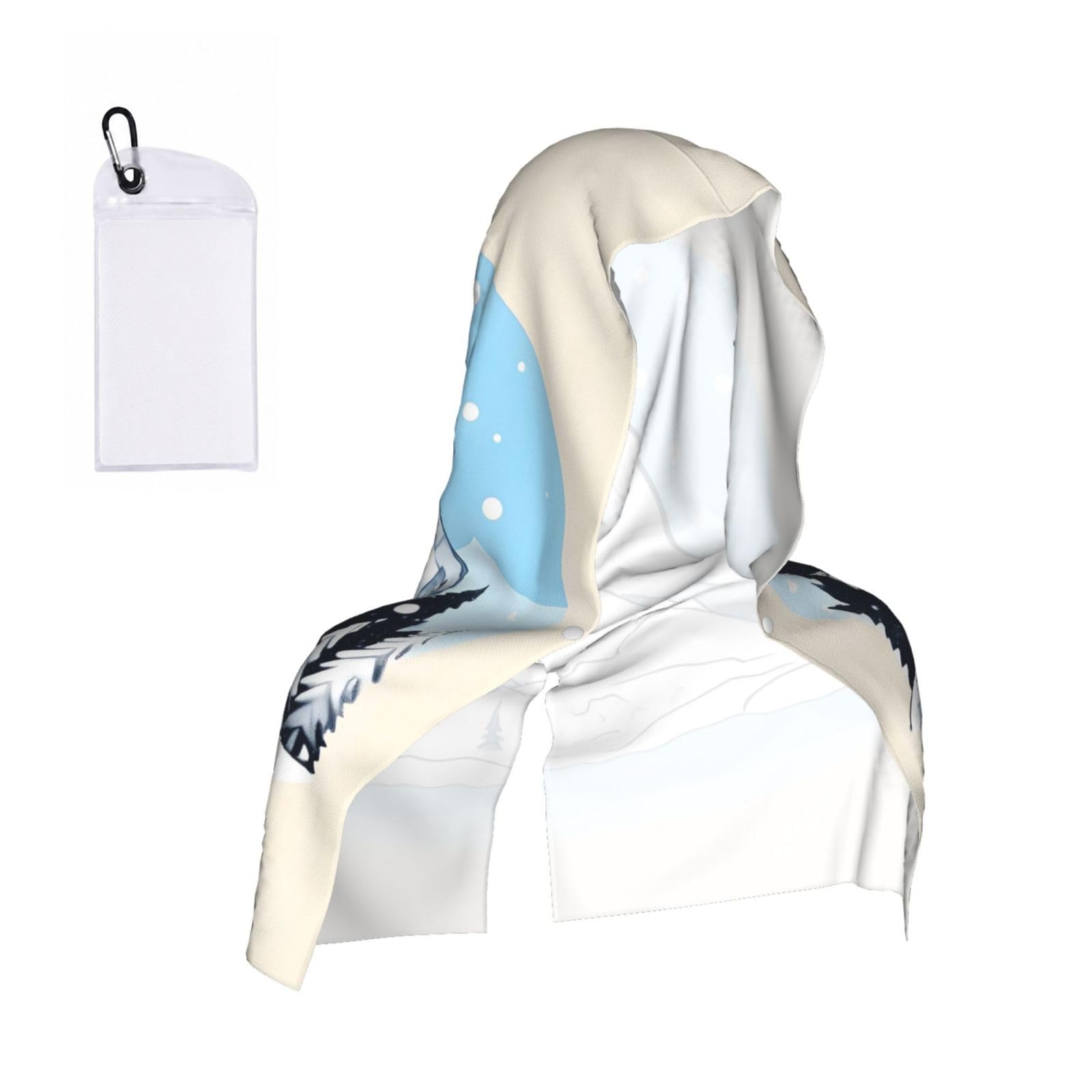 CNTDBU Snow-capped mountains Cooling Towel Hooded-Instant Chill Neck Cover for Sports, UV Cooling Rag for Running Gym