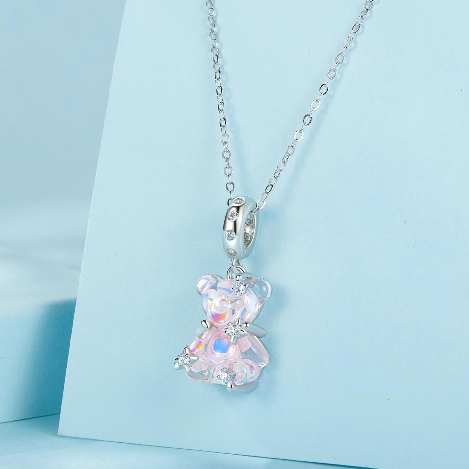 Colorful Bear Charms 925 Sterling Silver Cute Pet Pendant Fits Pandora Bracelet Necklace for Women - Image 8