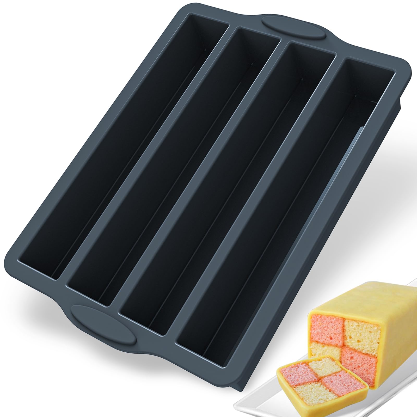 Kamehame Battenberg Cake Tin Silicone Rectangular Cake Mould for Baking for Christmas Wedding Birthday
