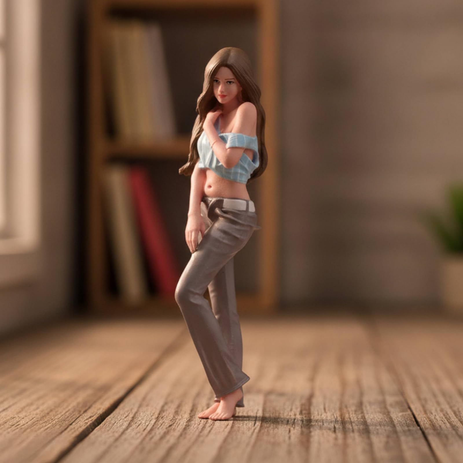 Milageto Miniatur Figurine Resin Frauenfigur Modellfigur Sammelfigur Dioramafigur mit Realistischem Ausdruck Und Präziser, 1/18 Fein Bemalt Mit Gesichtszügen B-Modell