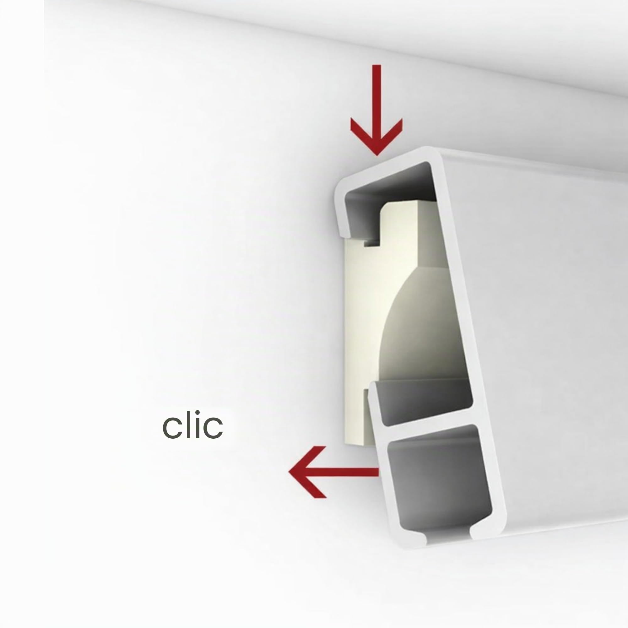 Colgar cuadros sin agujeros - Pack Basic RM | Ganchos para colgar incluidos | Guía de aluminio 150 cm | Soporta hasta 35 kg/ml | Ideal oficinas, galerías y bibliotecas (Guia Plata, 150cm)