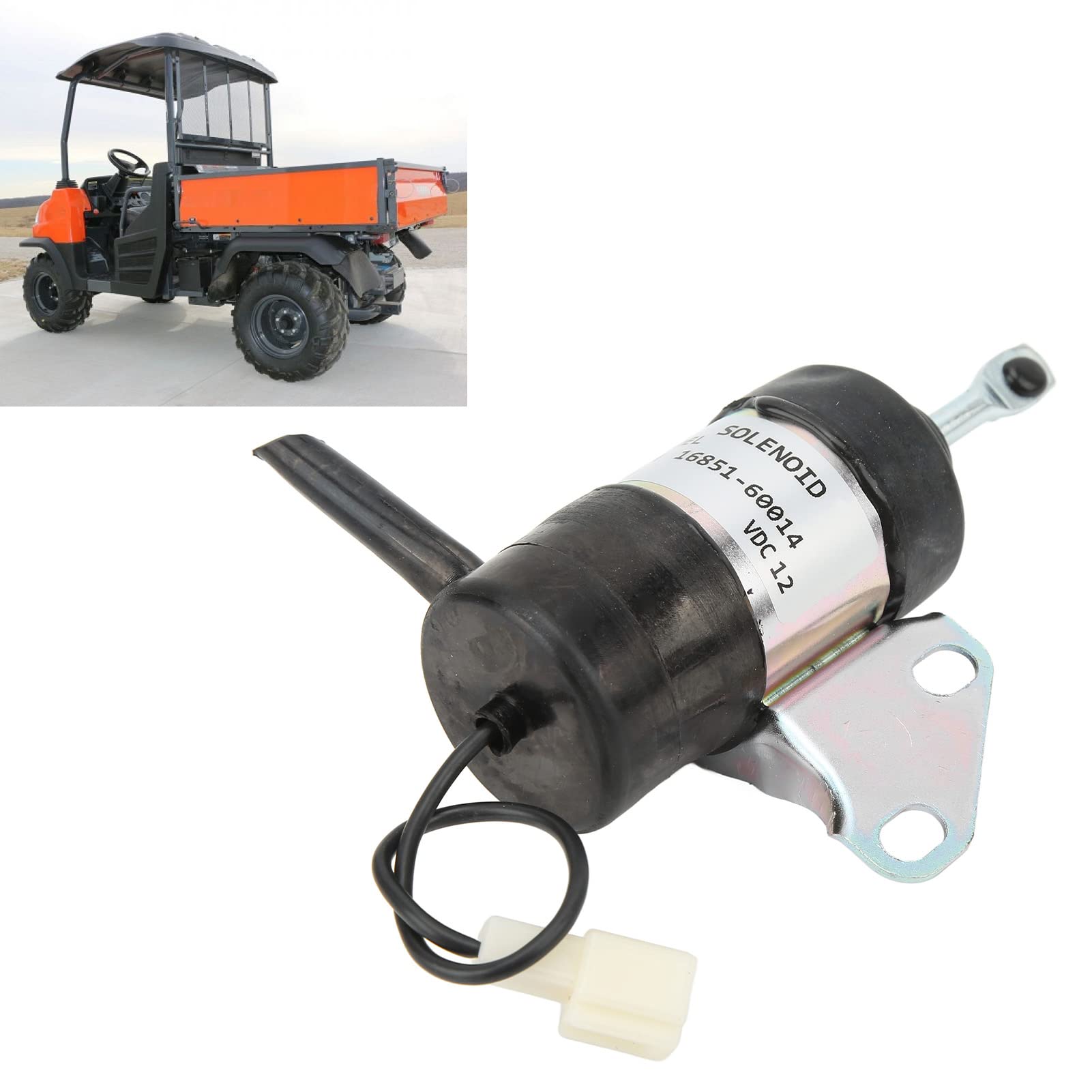 Akozon Solenoide di Spegnimento Carburante, Taglio di Arresto 12VDC in Lega di Alluminio di Alta qualità per Kubota RTV900T RTV900R B7410D BX1500D