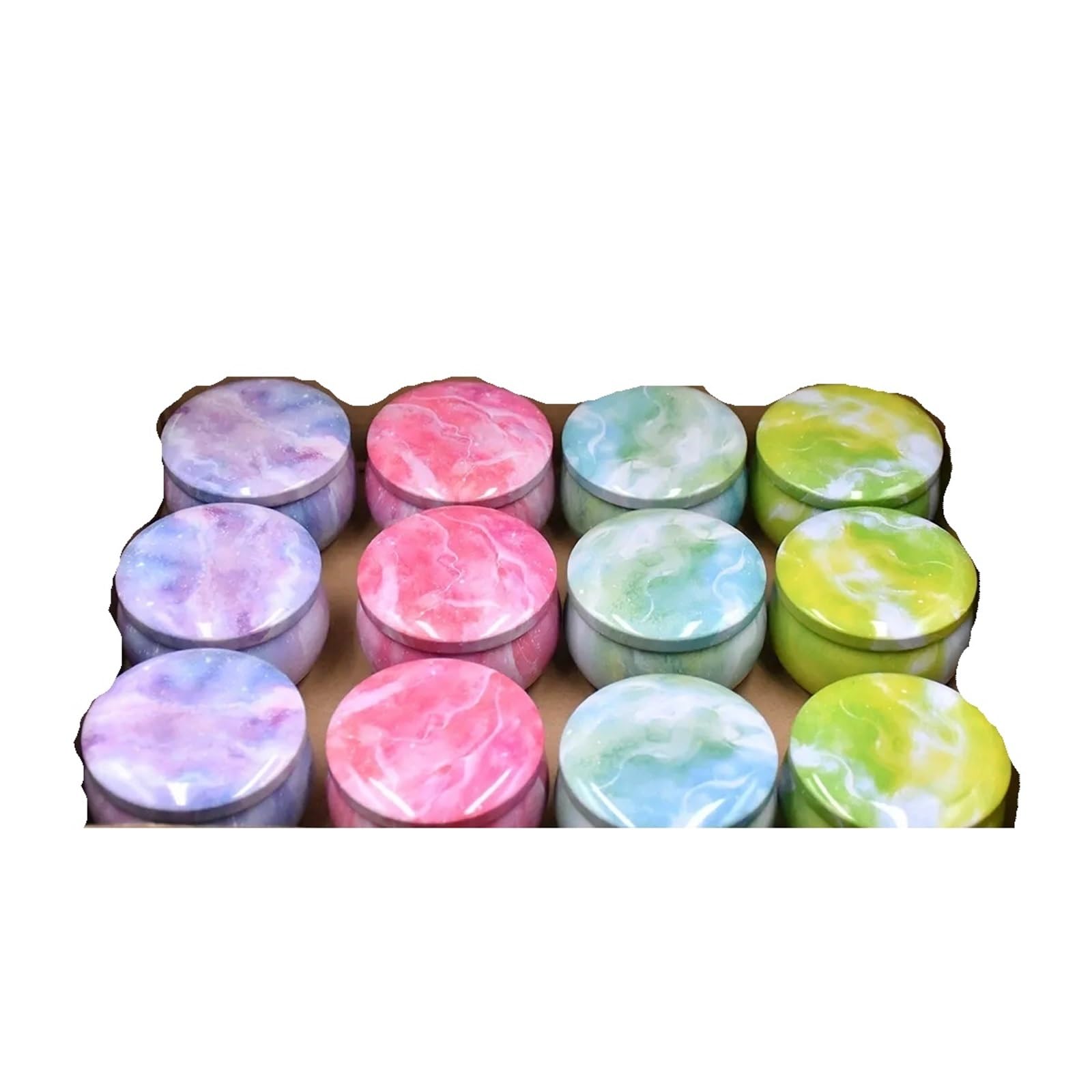 EWUHYFP Candle Jars Candle Tins 12pcs, 2.2oz Containers For Making Candles, Bulk Jars, DIY(Color 03)