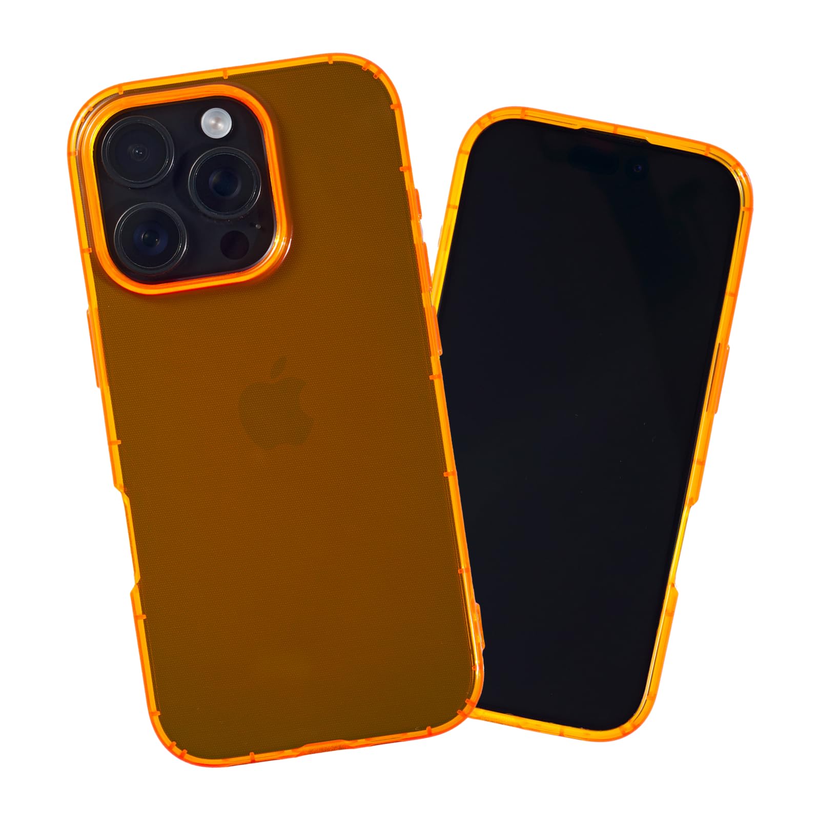 SteepLab Neon Highlighter Case for iPhone 16 Pro Max - The Grippy Jelly Case w/Protective Air Pockets (Intense Bright Orange)