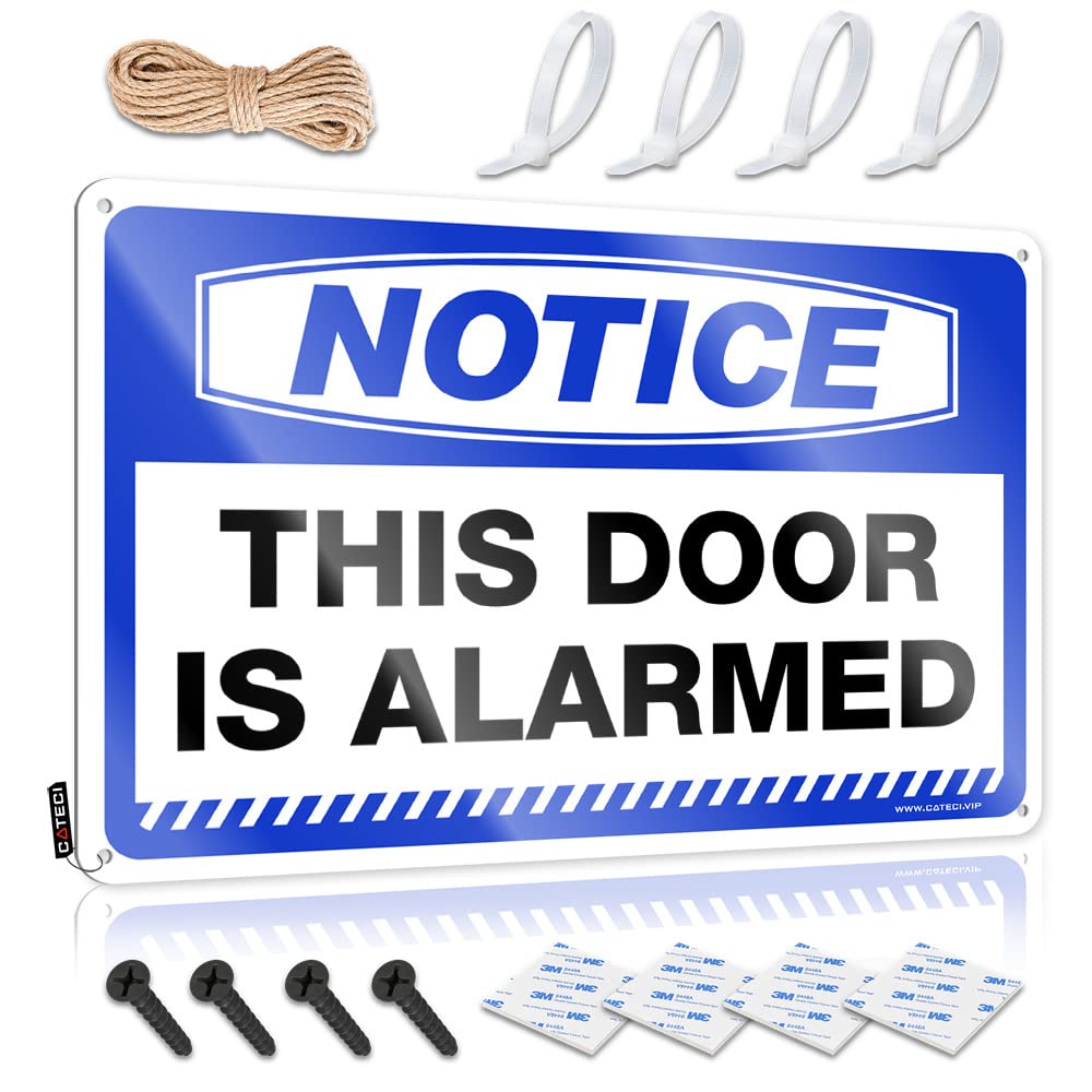 Mwfkkaddb Men's One Color Metal Signs Decor Notice This Door Is Alarmed Tin Sign Decaor Sign Tin Sign Funny(30X40cm)