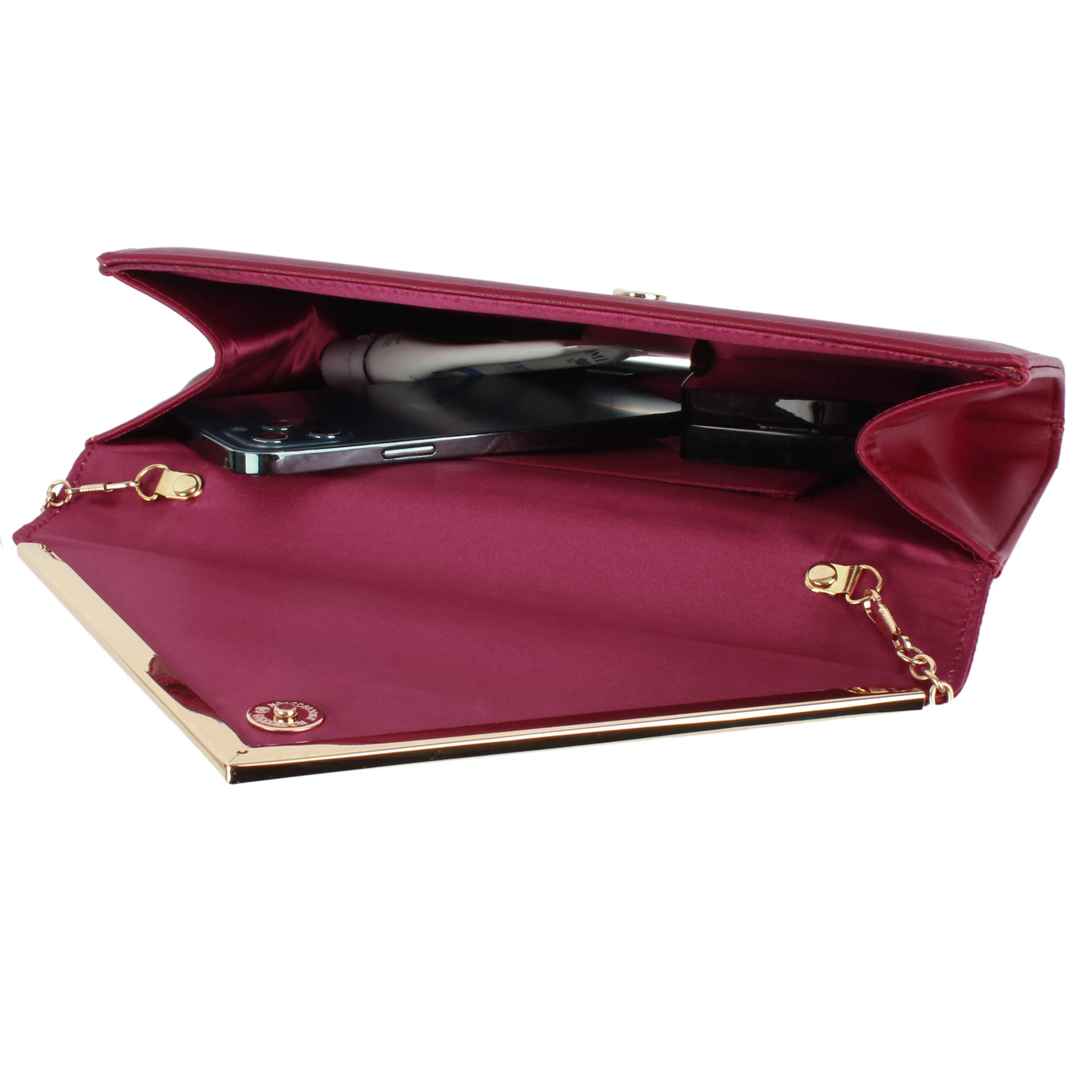 Pochette élégante en velours pour femme - Sac à main avec chaîne - Pour mariage, bal de fin d'année, fête