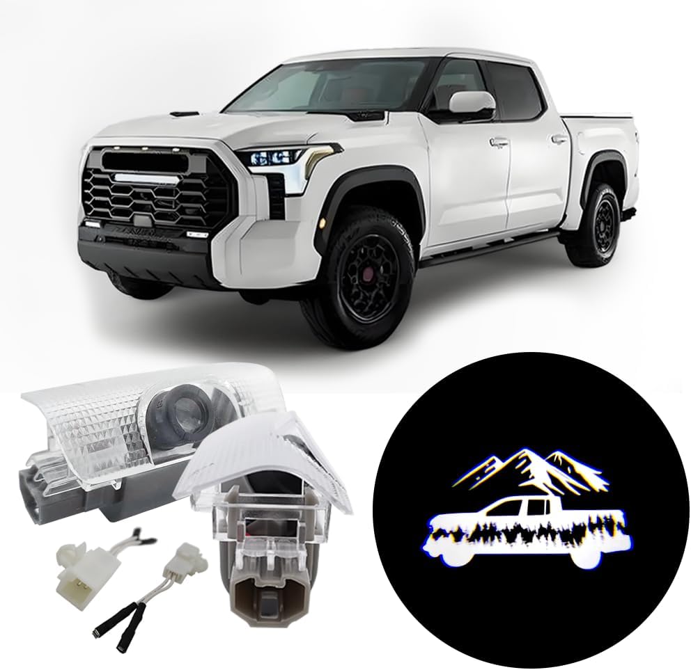 2 PCS LED Car Door Logo Lights Compatible for Tundra 2007-2011, 2022-present Courtesy Projector Laser Welcome Light Puddle Lamp Easy Installation Car Accessories (tunda car)