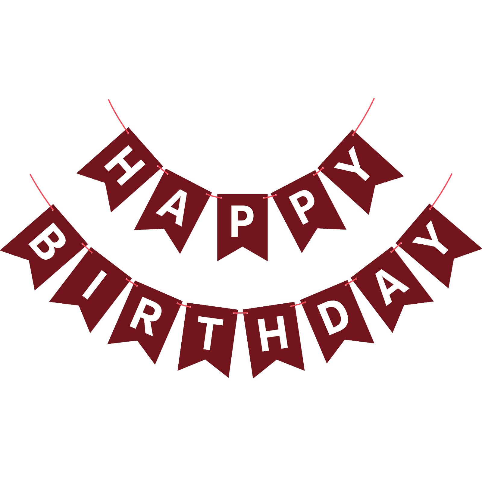 Hooqict Burgundy Happy Birthday Banner Sign for Backdrop Burgundy Birthday Party Decorations for Kids Girls Women Party Banner Wall Porch Door Hanging Garland โ image 1