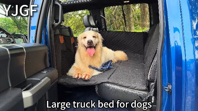 AIEDOULER Back Seat Extender For Dogs - Hard Bottom Dog Seat Cover For Truck, XL Size Fits Crew Cab F150, RAM, Silverado