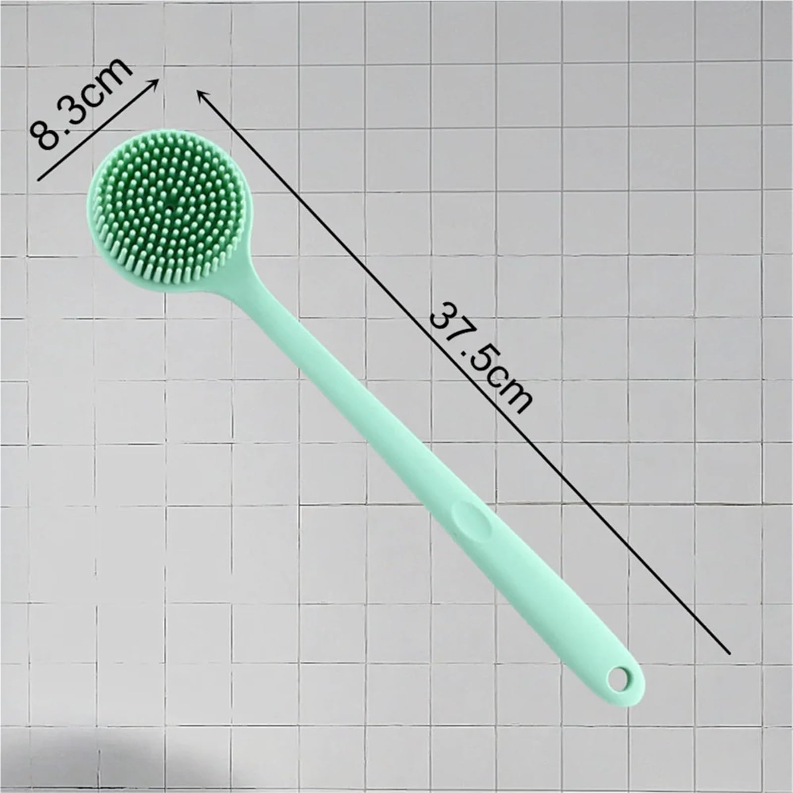 2-teiliger Silikonwäscher mit langem Griff, Peeling-Duschbürste, doppelseitiger Rückenreinigungs-Schmutzentferner FüR KöRperpeeling(Color1)